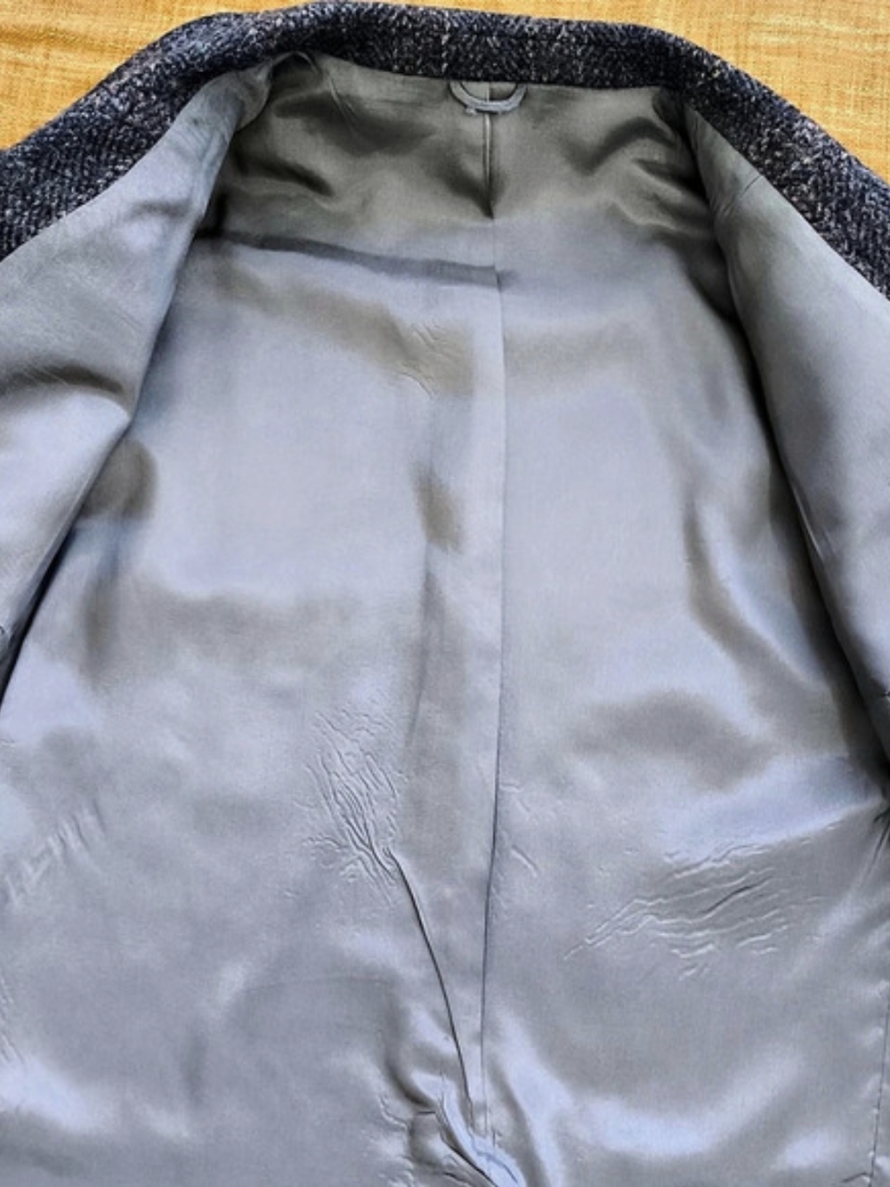 Harris Tweed Wool Sport Coat Striped Herringbone Slate Blue Grey Rust Size 46R - Picture 6 of 16